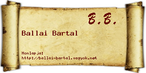 Ballai Bartal névjegykártya